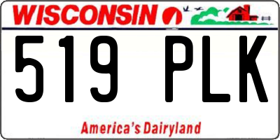 WI license plate 519PLK