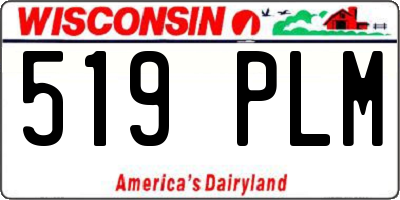 WI license plate 519PLM