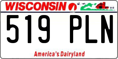WI license plate 519PLN