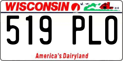 WI license plate 519PLO