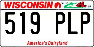 WI license plate 519PLP