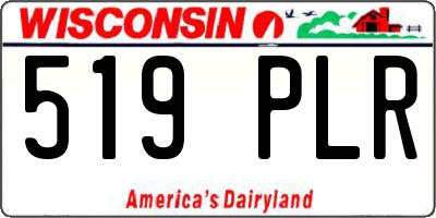 WI license plate 519PLR