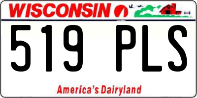 WI license plate 519PLS