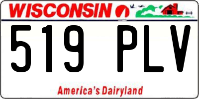 WI license plate 519PLV