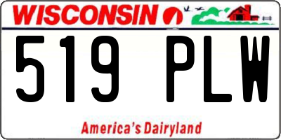 WI license plate 519PLW