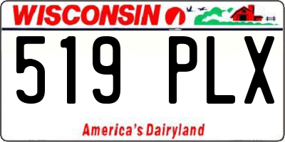 WI license plate 519PLX