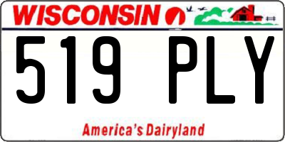 WI license plate 519PLY