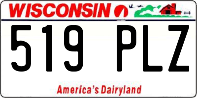 WI license plate 519PLZ