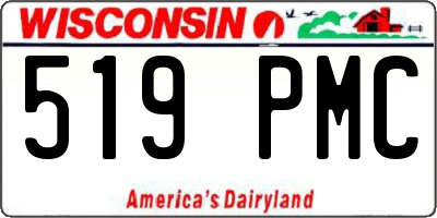 WI license plate 519PMC