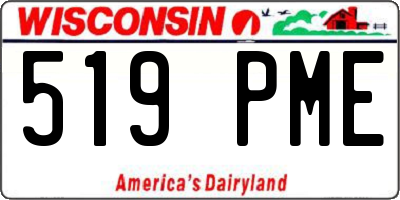 WI license plate 519PME