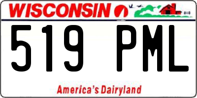 WI license plate 519PML