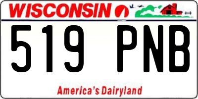 WI license plate 519PNB