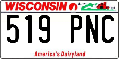 WI license plate 519PNC