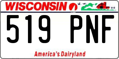 WI license plate 519PNF