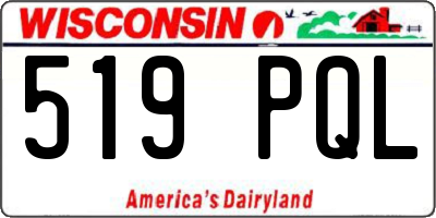 WI license plate 519PQL