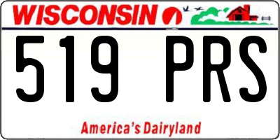 WI license plate 519PRS