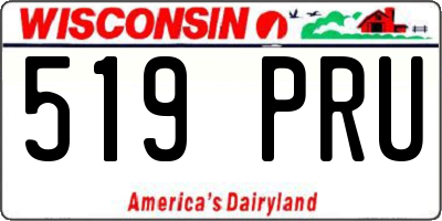 WI license plate 519PRU