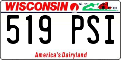 WI license plate 519PSI