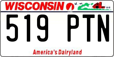 WI license plate 519PTN