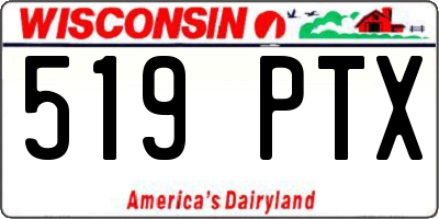 WI license plate 519PTX