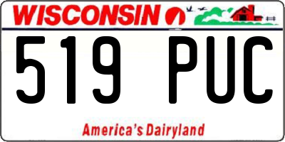 WI license plate 519PUC