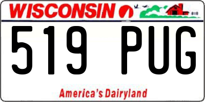 WI license plate 519PUG