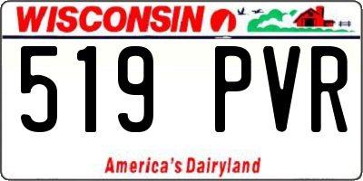 WI license plate 519PVR