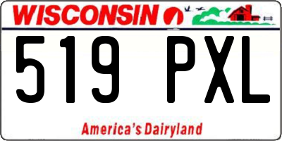 WI license plate 519PXL