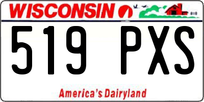 WI license plate 519PXS