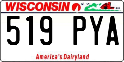 WI license plate 519PYA