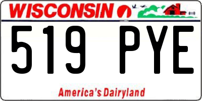 WI license plate 519PYE