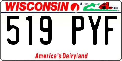WI license plate 519PYF