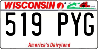 WI license plate 519PYG