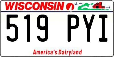 WI license plate 519PYI