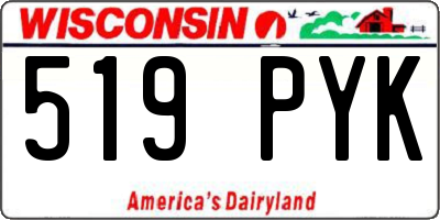 WI license plate 519PYK