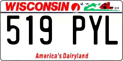 WI license plate 519PYL