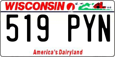 WI license plate 519PYN