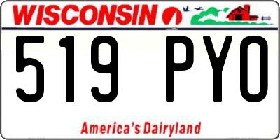 WI license plate 519PYO