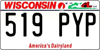 WI license plate 519PYP
