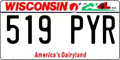 WI license plate 519PYR