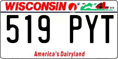 WI license plate 519PYT