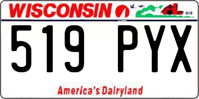 WI license plate 519PYX