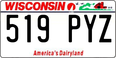 WI license plate 519PYZ