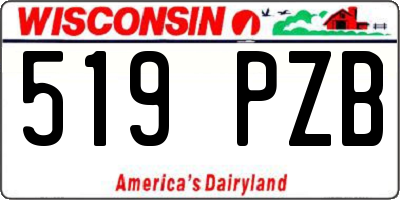 WI license plate 519PZB