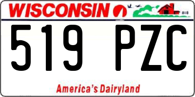WI license plate 519PZC