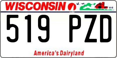 WI license plate 519PZD