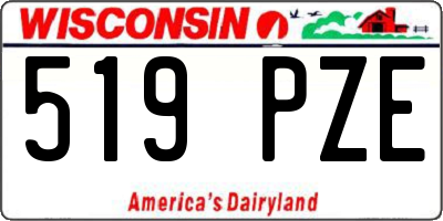 WI license plate 519PZE