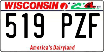 WI license plate 519PZF