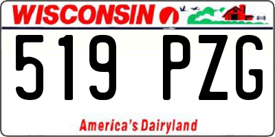 WI license plate 519PZG