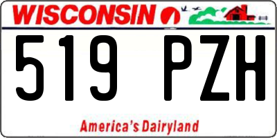 WI license plate 519PZH